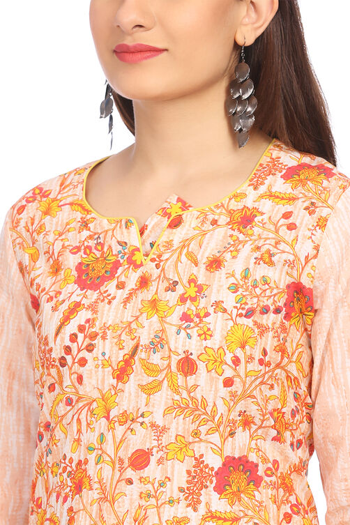 Green Cotton A-Line Kurta image number 1