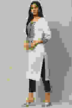 Ecru Rayon Staight Kurta image number 2