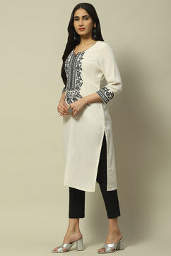 Ecru Rayon Staight Kurta image number 2