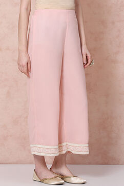 Pastel Pink Art Silk Palazzo image number 3