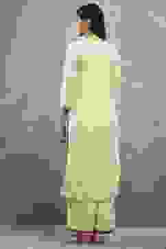 Beige Viscose Straight Kurta Pants Set image number 4