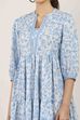 Blue Rayon Flex Tiered Dresses image number 1