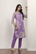Purple Cotton Kurta Pants Set
