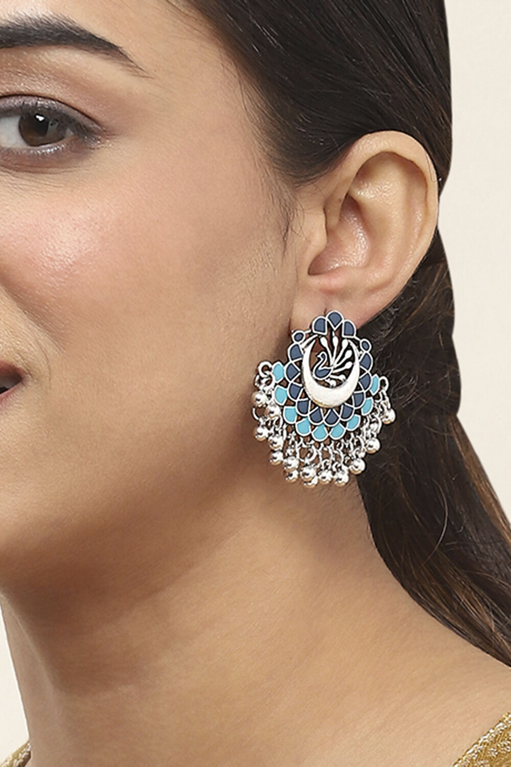 Blue Oxidize Alloy Danglers image number 1