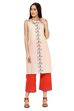 Beige Straight Cotton Kurta image number 0