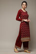 Maroon Acrylic Kurta image number 4