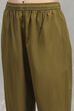 Green Cotton Printed Straight Kurta Pants Set image number 2