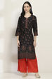 Black Viscose Rayon Straight Kurta image number 0
