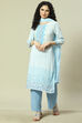 Pink LIVA Woven Straight Kurta Suit Set image number 7