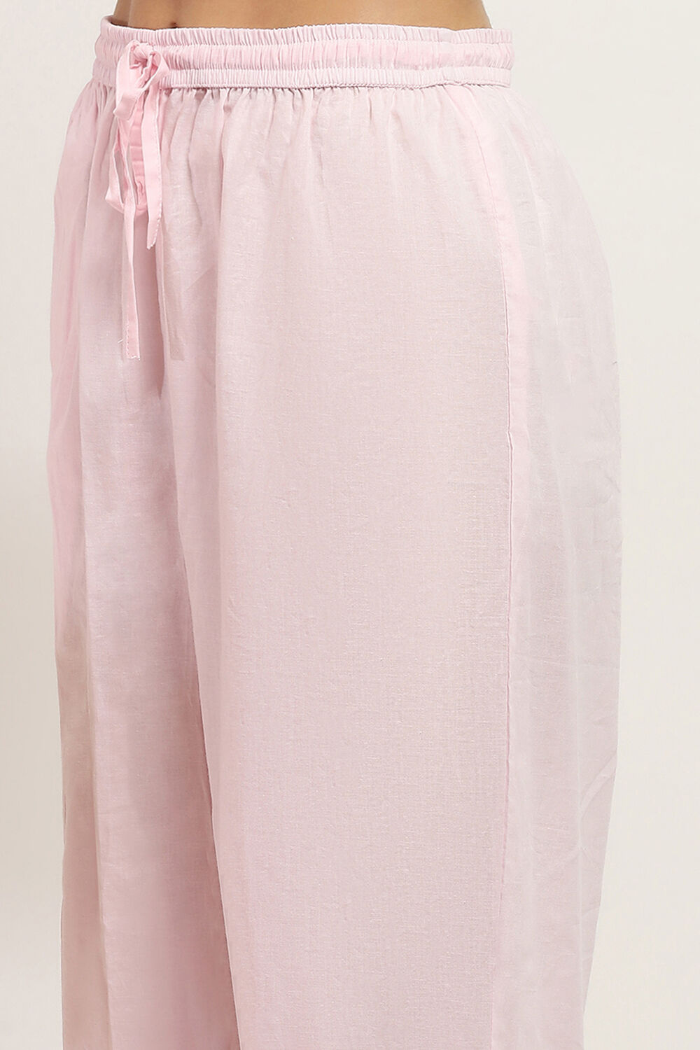 Pink Cotton Printed Straight Suit Set image number 2