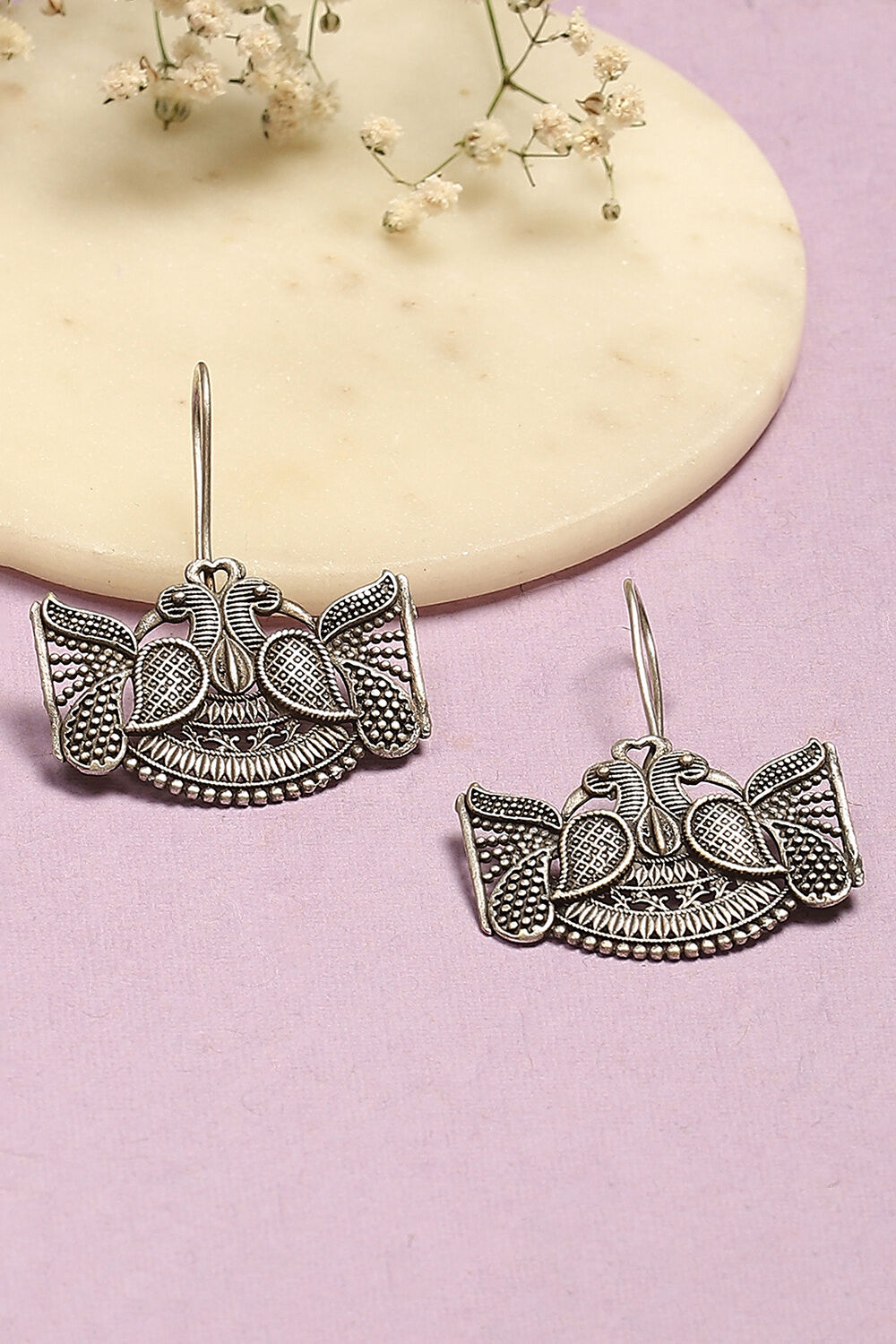 Oxidised Brass Earrings image number 0