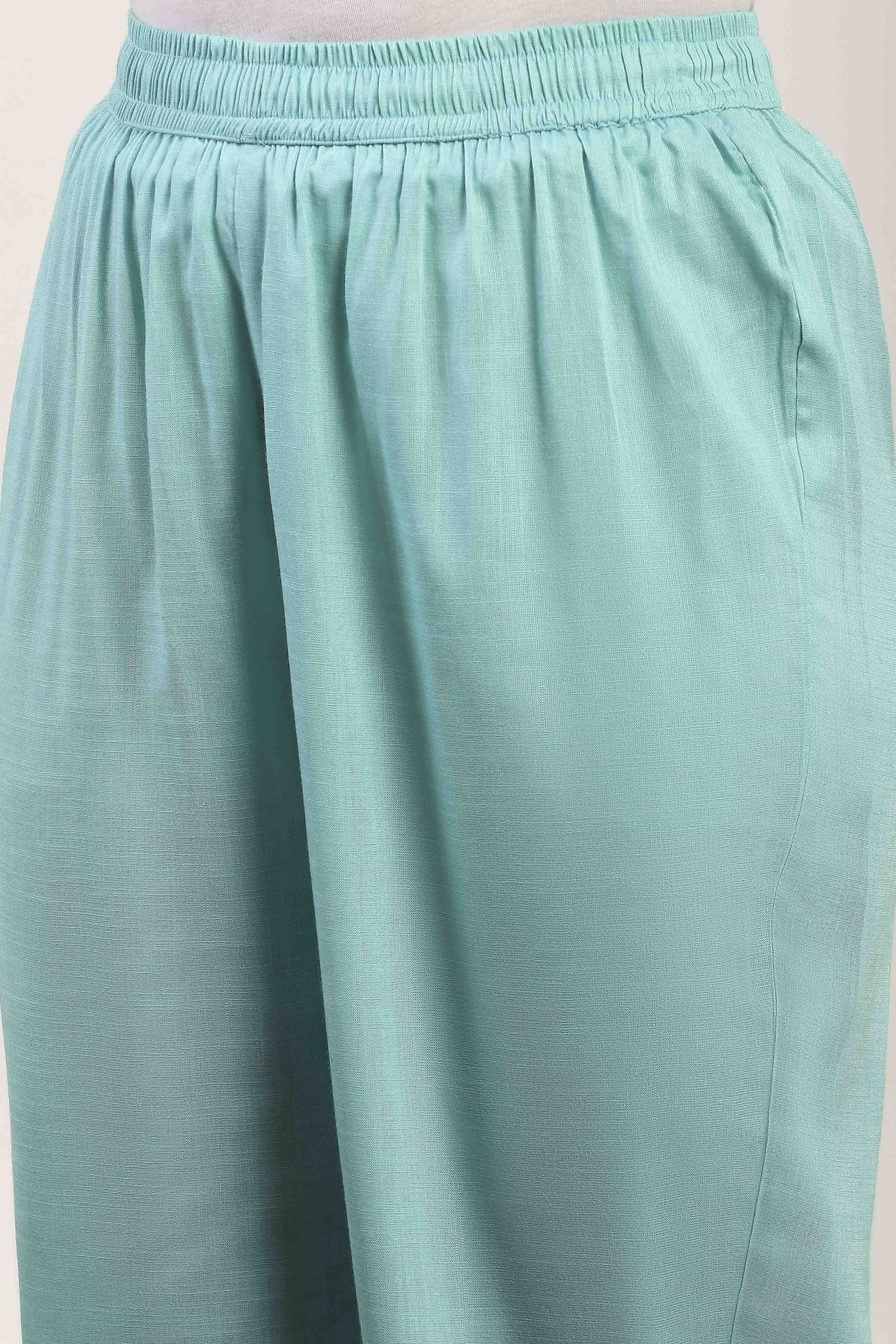 Blue Rayon Straight Suit Sets image number 2