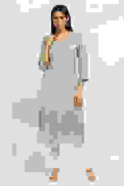 Sage Green Printed Straight Kurta image number 5