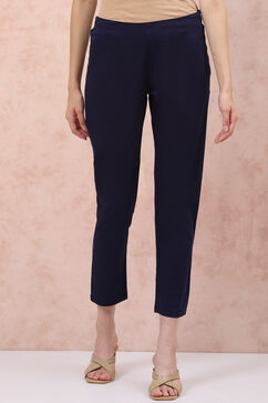 Light Blue Poly Cotton Slim Pants image number 0