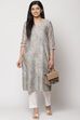 Olive Green Art Silk Straight Kurta image number 0
