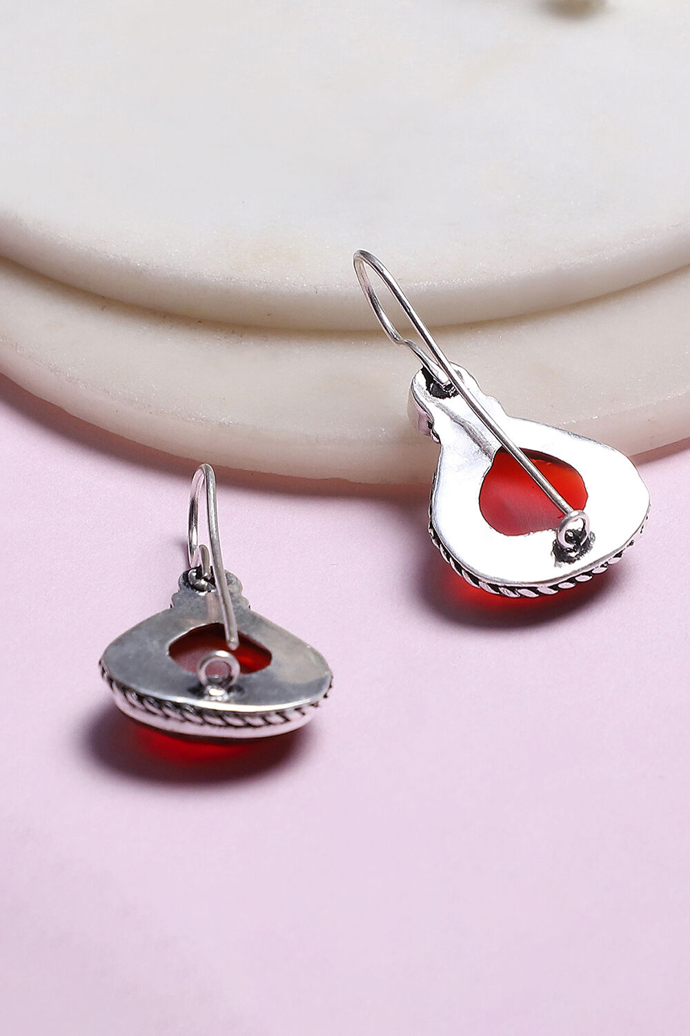 Maroon Brass Jhumka image number 2