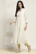White Polyester Flared Kurta image number 2