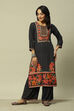 Ecru LIVA Straight Printed Kurta image number 0