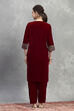 Green-Maroon Polyester Printed Straight Suit Set image number 4