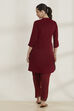 Indigo Viscose Blend Straight Solid Kurta image number 4