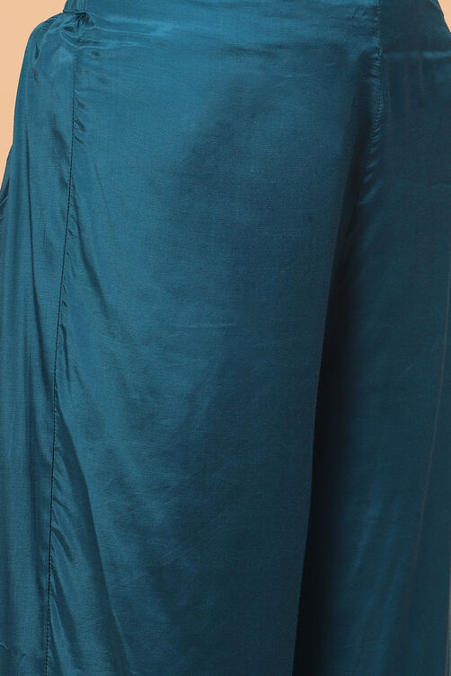 Teal Green Viscose A Line Suit Set image number 2