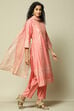 Pink LIVA Straight Printed Kurta Palazzo Suit Set image number 6