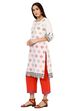 Beige Straight Cotton Kurta image number 2