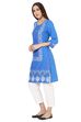 Indigo Straight Cotton Kurta image number 2