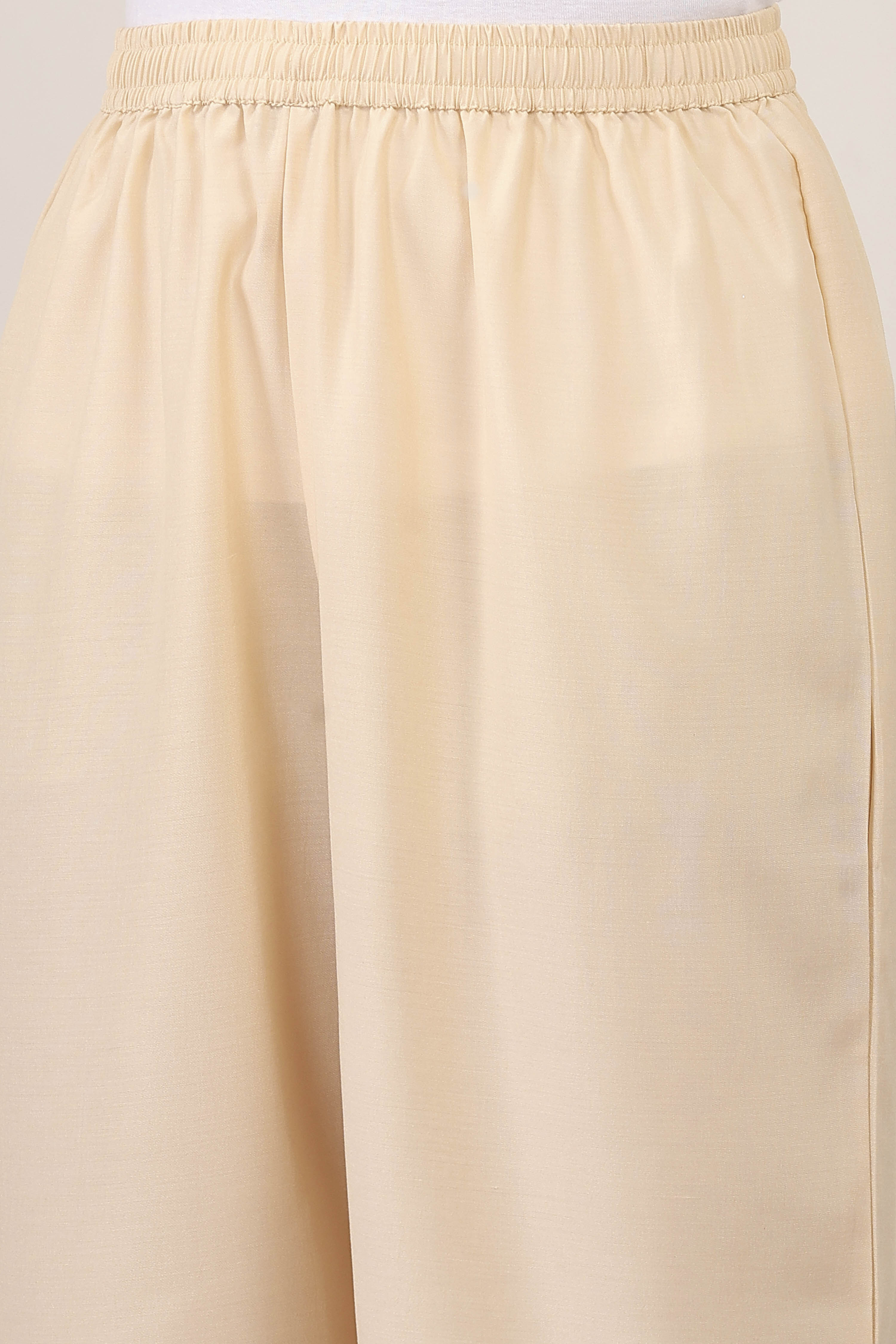 White Viscose Polyester Kalidar Suit Sets image number 2