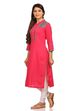 Pink Straight Cotton Kurta image number 2