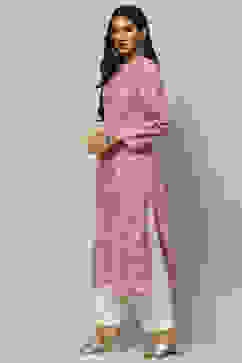 Pink Rayon Staight Kurta image number 2