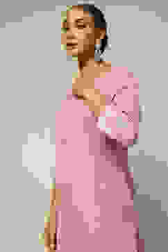 Lavender Acrylic Straight Yarn Dyed Kurta Palazzo Suit Set image number 1