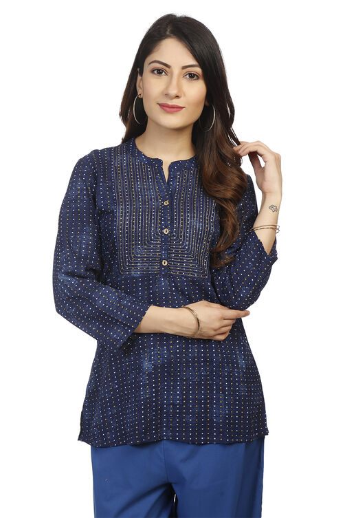 Indigo A Line Viscose Indie Top image number 0