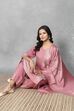 Pink Polyester Yarndyed Straight Suit Set image number 8