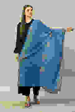 Blue Polyester Printed Dupatta image number 0