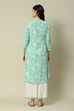 Mint Green Viscose Straight Printed Kurta image number 4