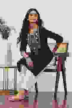 Navy Blue Cotton Blend Straight Kurtas image number 0