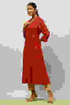 Magenta Printed A-line Kurta image number 2