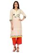 Beige Straight Cotton Kurta image number 0