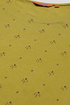 Olive Green Acrylic Straight Suit Set image number 1