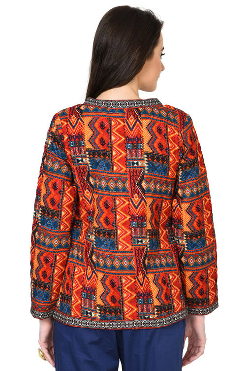 Red Straight Modal Jacket image number 4