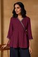 Red Viscose Blend Regular Printed Top image number 7
