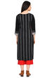Black Straight Viscose Kurta image number 4
