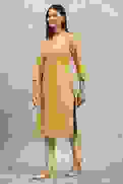 Yellow Viscose Blend Printed Straight Kurta image number 2