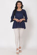 Navy Blue Viscose And Rayon Indie Top image number 4