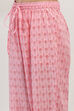 Pink Cotton Straight Set image number 2