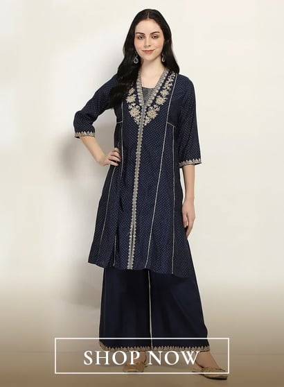 Navy Viscose Kalidar SET