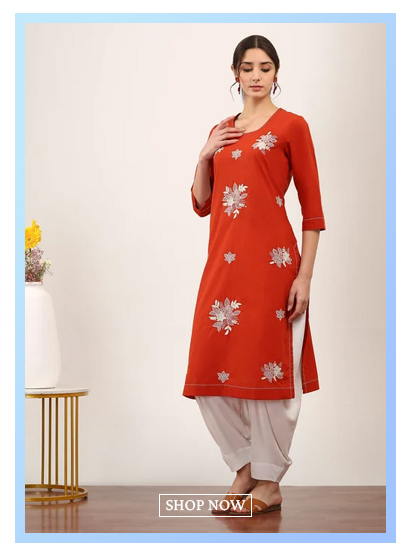 Brown Cotton Straight Kurtas