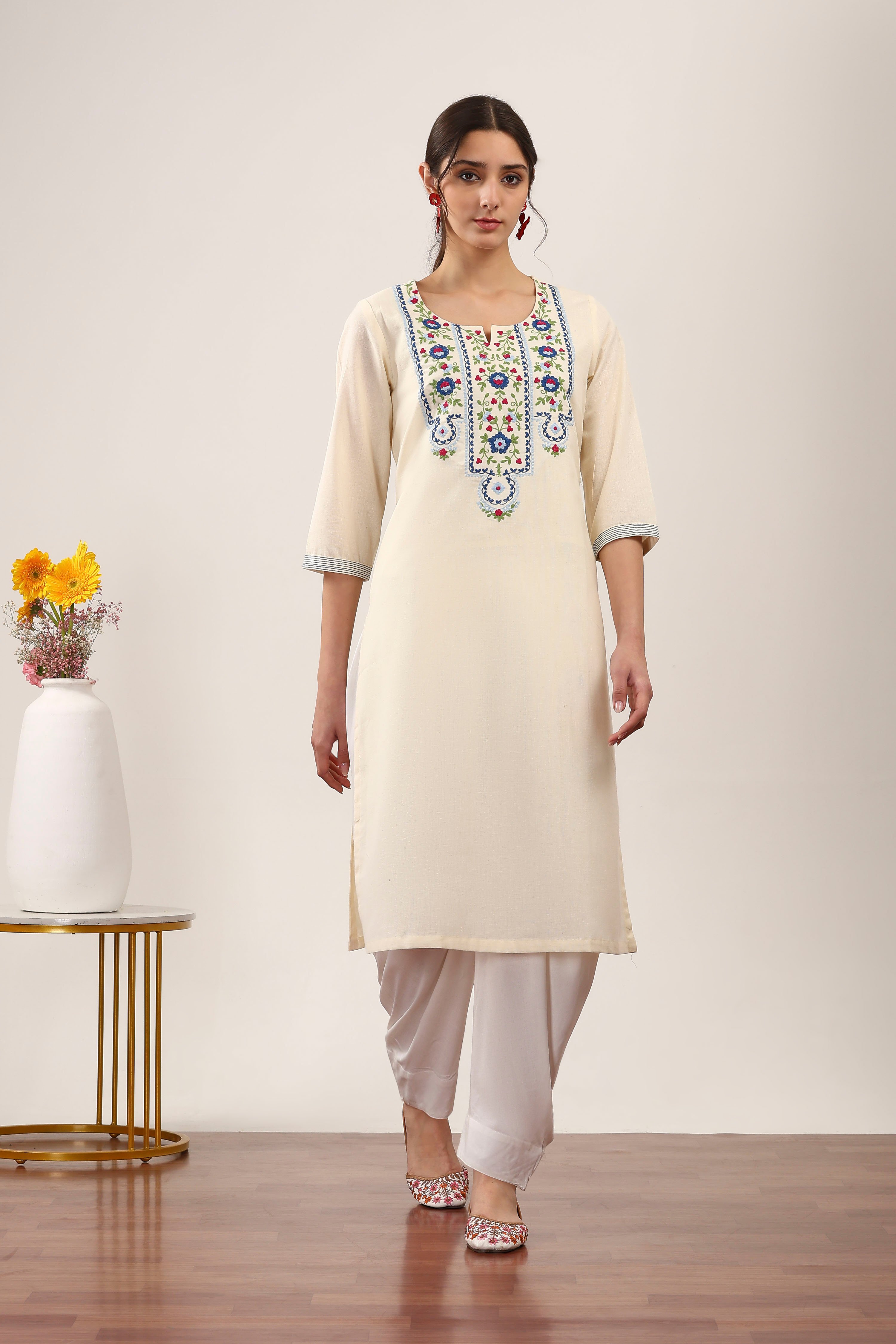 White Rayon Viscose Rayon Salwar image number 0