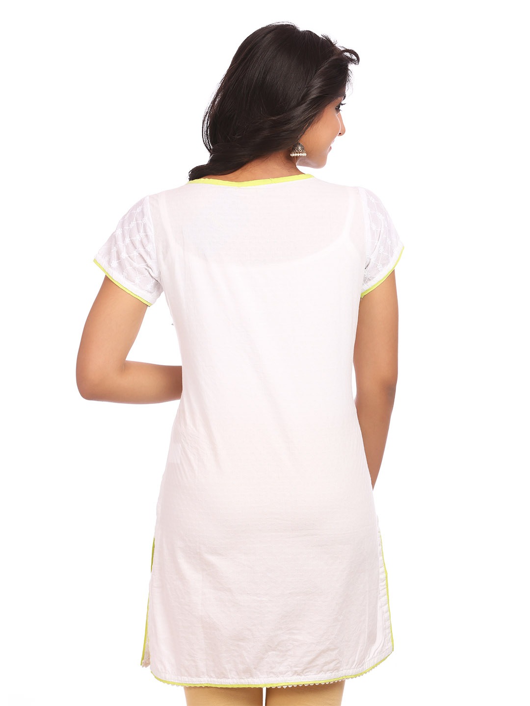 White Straight Cotton Indie Top image number 1